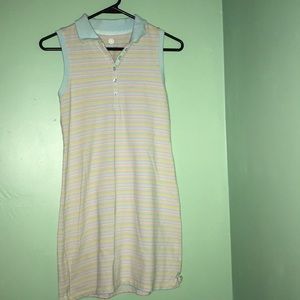 Sleeveless dress with stripes
